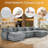 Maarif 151'' Oversized Sectional Sofa U-Shaped Couch with Ottomans-785226078