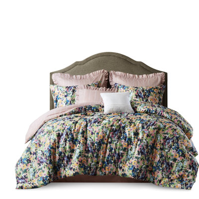 8Pcs Queen Comforter , Vivid Digital Floral, Soft Fill, And Decorative Pillows 8 - Piece All Season Microfiber Backing, Bartack, Certification