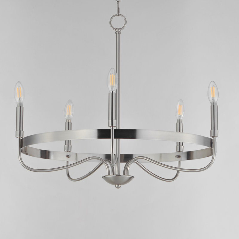 Frankie-Single-Tier Chandelier, Satin Nickel