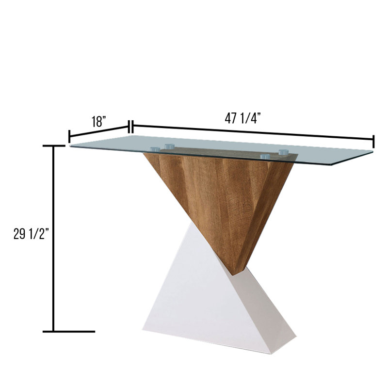 Kerenza 47.25'' Glass Top Console Table
