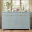 Buffet moderne à motif de vagues avec 2 tiroirs et 4 portes, 3 tablettes réglables-430797844