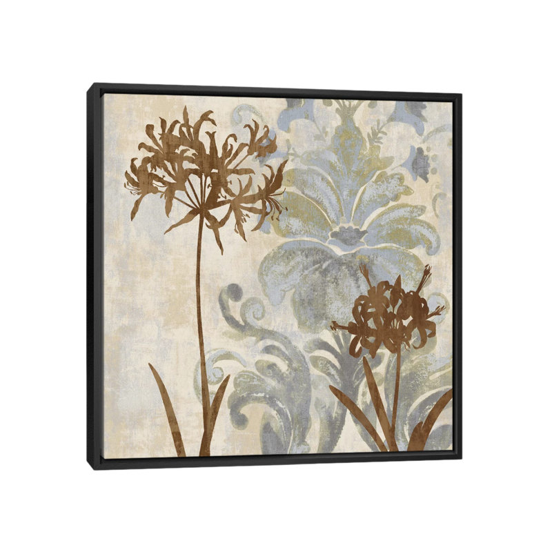 «Floral Oasis II», impression sur toile, H 18 po x l 18 po x P 1,5 po, Toile encadrée noire, Pas de tapis
