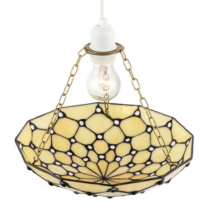 9cm H Glass Pendant Shade ( Screw On ), Yellow