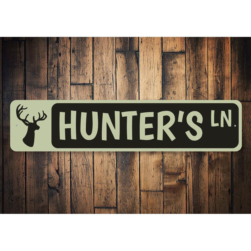 Plaque en aluminium personnalisée Hunter's Lane, H 6 po x l 24 po x P 0,063 po