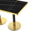 Table de salle à manger avec plateau en pierre frittée et base en acier inoxydable-133410683