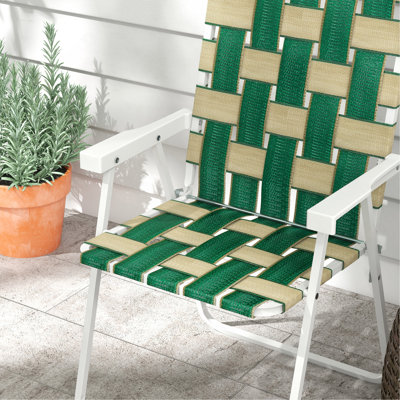 Ensemble de 2 chaises de patio pliantes, chaises de camping classiques pour l'extérieur, chaises de jardin portatives pour le camping, le jardin, la piscine, la plage, la cour avec accoudoirs, vert