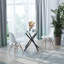 Glass Top Cross Legs End Table