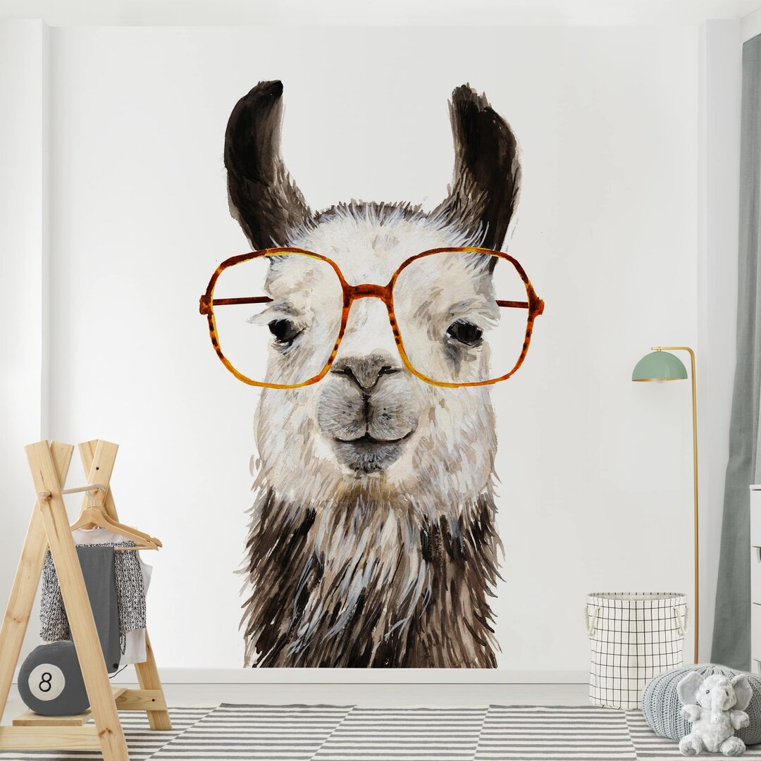 Strukturierte Tapete Hip Llama with Glasses IV 2,4 m x 240 cm