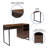 Henny Rustic Coffee Wood Grain Finish Computer Desk with Metal Frame
