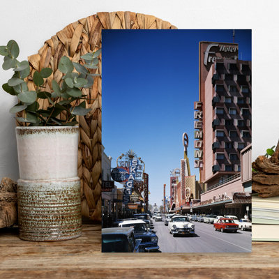 «1960 Daylight Look Down Down Fremont Street Cars Circulation Casinos Hotel Mint Golden Nugget Las Vegas Nv Classic Retro Vintage City Wall Art