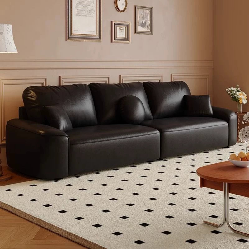 Canapé de salon moderne à lumière simple et luxueuse, 3, H 33,46 po x l 94,49 po x P 31,5 po , Noir