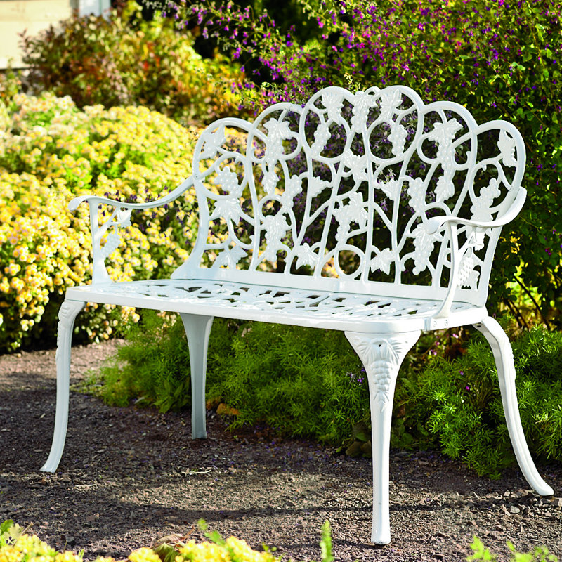 Banc de jardin en aluminium Grapevine, blanc