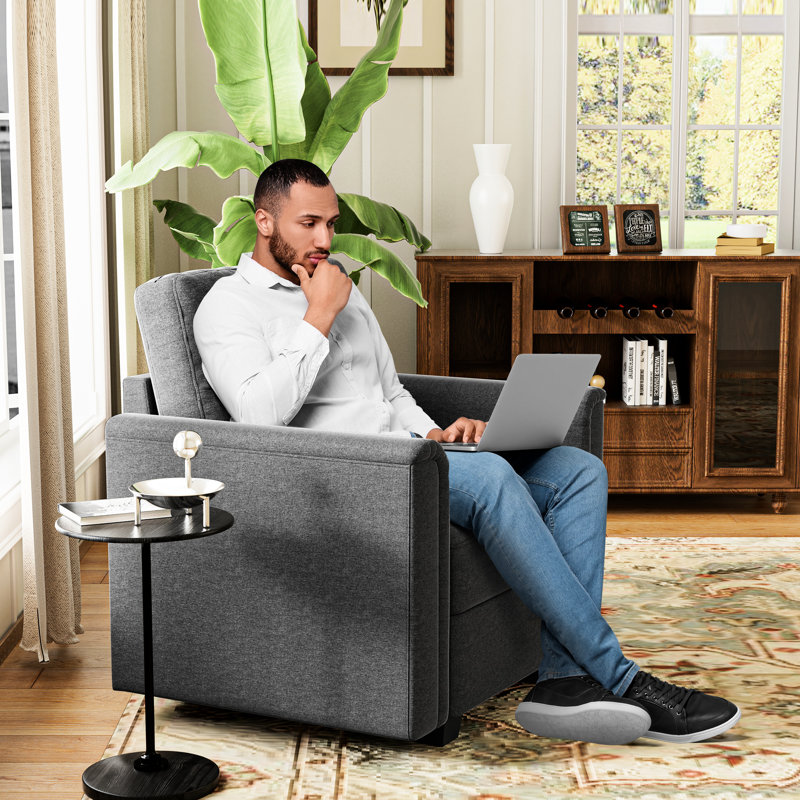 Canapé modulaire personnalisable, en forme de S et ressorts hélicoïdaux avec coussins, siège spacieux de 27 po de largeur, concept gris