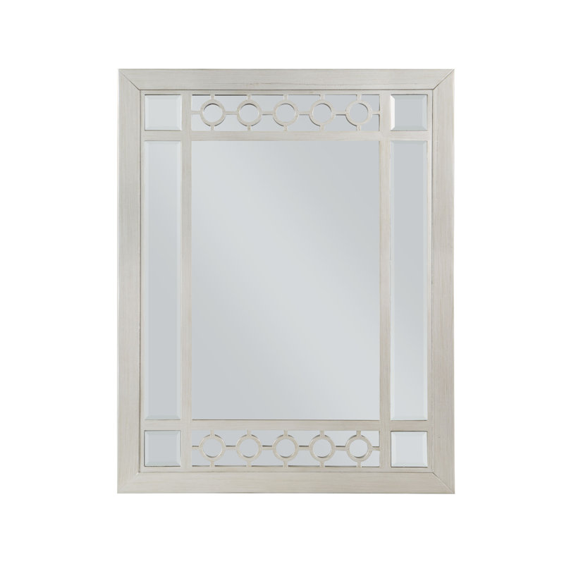 Miroir mural argenté rectangulaire avec cadre à finition miroir | Idée de cadeau