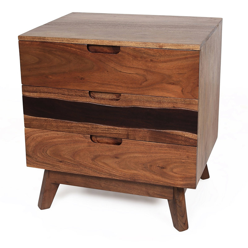 Table de chevet en bois: style rustique avec captation en direct, commode 21,5 x 16,5 x 23
