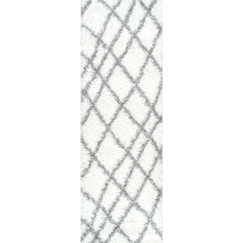 Tapis marocain à poils longs Arteta, Tapis de couloir 2 pi 8 po x 8 pi