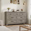 7 commodes pour la chambre à coucher, commode de 54 po de large avec rangement autoportant, commode en bois-1545971708