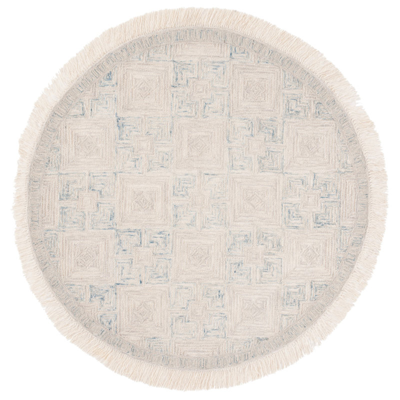Hillenbrand 802 Area Rug In Ivory / Grey, Round 6'