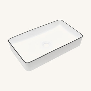 24X14 Inch White Ceramic Rectangular Vessel Bathroom Sink