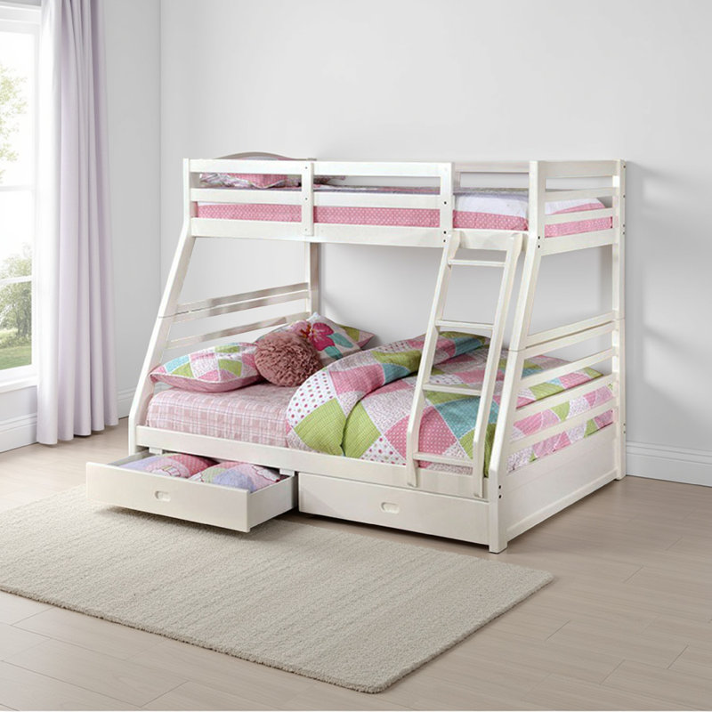 Lit superposé simple avec tiroirs trendy Keairah