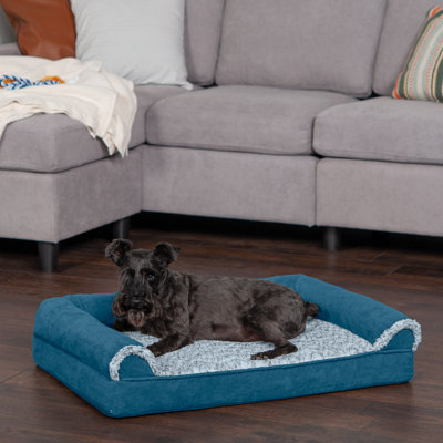 Two-Tone Faux Fur & Suede Sofa Pet Bed