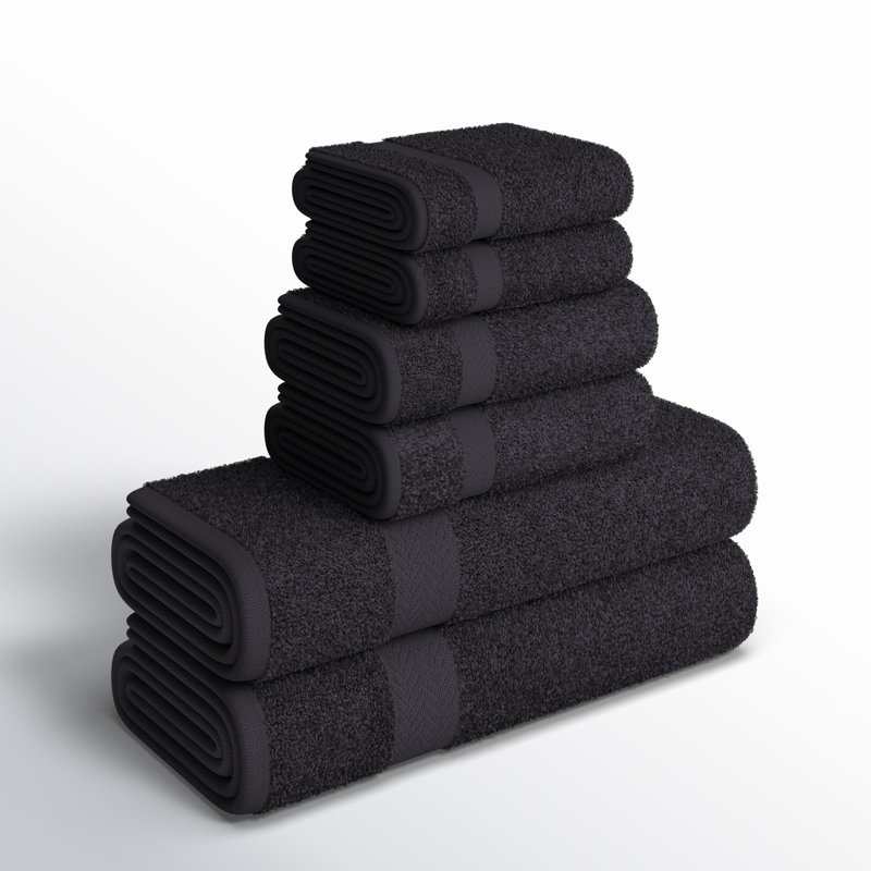 Ensemble de serviettes 6 pièces Franklin, Noir