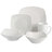 Gibson Home Everyday Square 40-Piece Expanded Dinnerware Set, White Porcelain