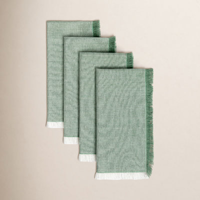 over&back Woven Frayed Chambray Reversible Napkin