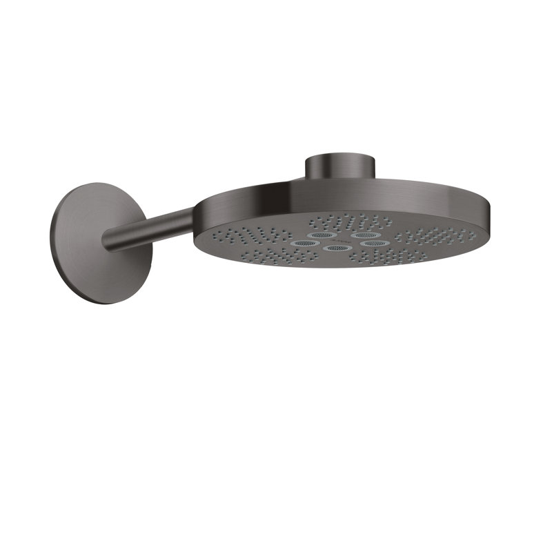 Rain Fixed Shower Head, Brushed Black Chrome