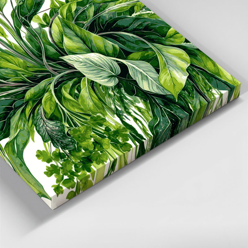 Art mural sur toile vert, H 16 po x l 20 po