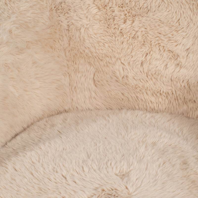 Glam Fabric Accent Chair with Plush Texture, Rounded Silhouette, Sleek Metal Base, and Contemporary Structured Design
