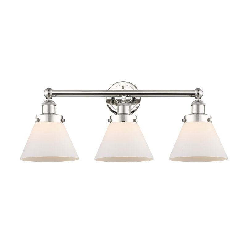 Éclairage pour meuble-lavabo à intensité variable 3 lumières Aritzy, Blanc mat, Nickel poli