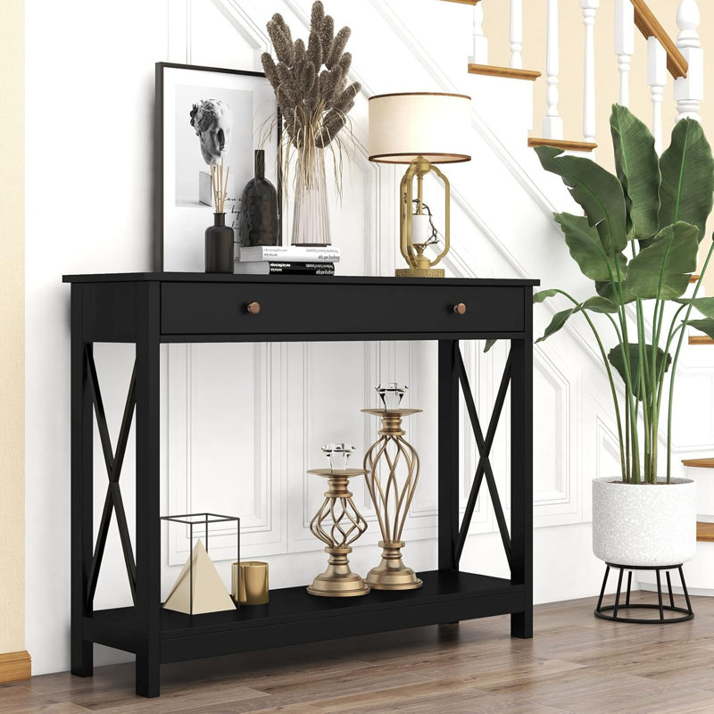 Sandria 12'' Console Table, Black