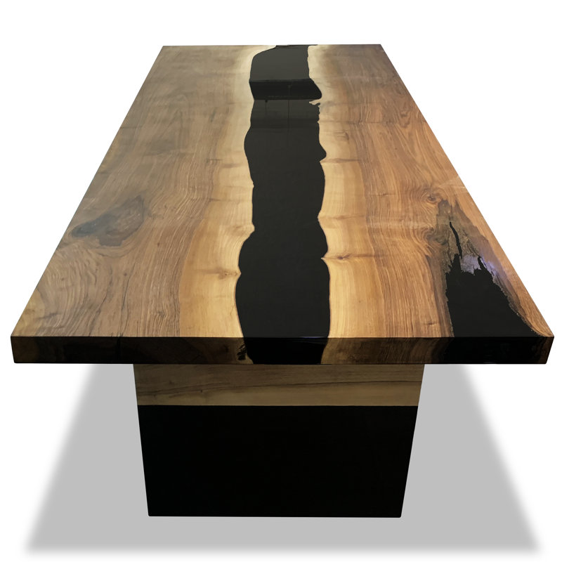 Thyria Walnut Wood Dining Table, 48" W x 96" L 