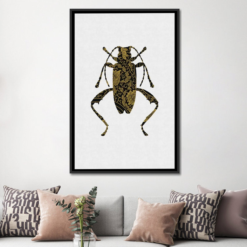 «Beetle IV», impression sur toile, H 60 po x l 40po x P 1,5 po, Toile avec cadre noir, Pas de tapis