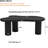 Black Coffee Table, 44'' X 25.9'', 1.5'' Thick. Cream Style, 3 Legs, Easy Install, Round Edge For Living Room Interior