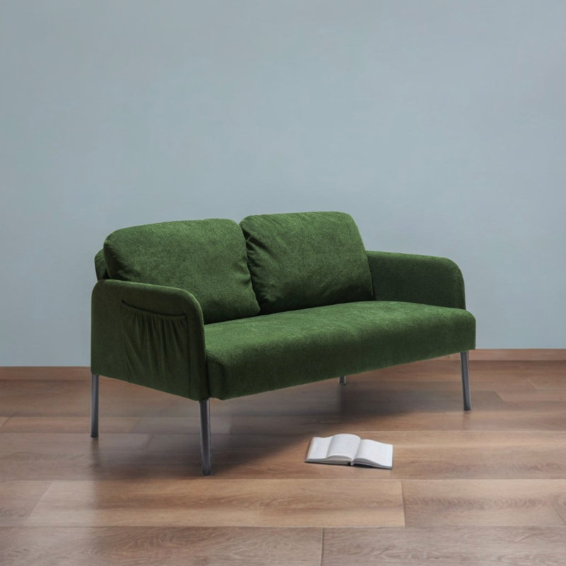 2 Seater Polyester Fabric Sofa, Green