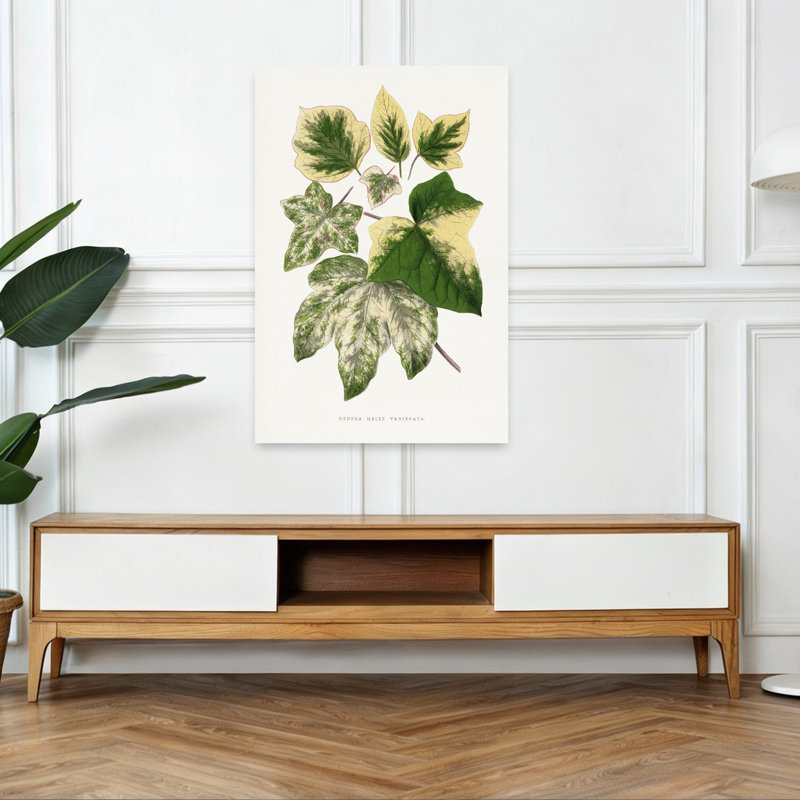 «Green Leaf Illustration Abstract Retro Vintage Flower Landscape», reproduction d'art mural, 48" H x 32" W