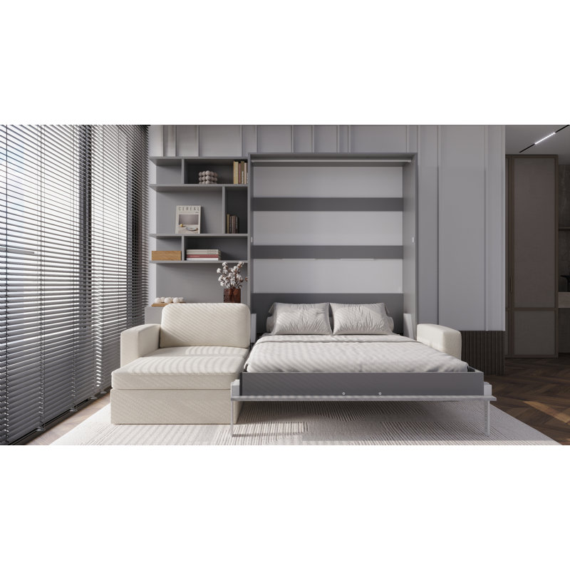 Neidelin Upholstered Bed, Slate Grey/Bronx