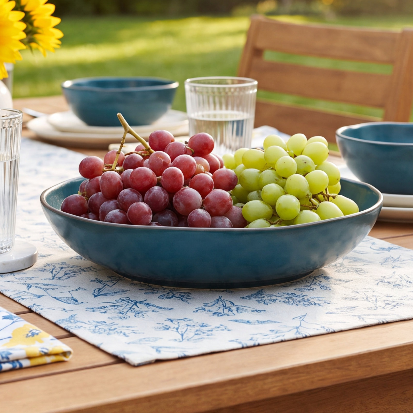 Stacked Organic Serving Bowl, Deep Sea