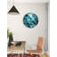 Horloge murale en verre trempé bleu sarcelle, horloge murale contemporaine, art mural abstrait moderne, horloge en verre Art, décoration intérieure unique, cadeau de pendaison de crémaillère-1837626600-1837626602