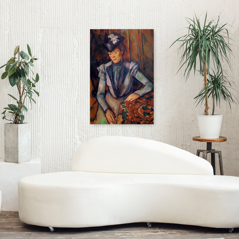 Woman In Blue 1900-02 Abstract Contemporary Wall Art Print by Paul Cezanne - Wrapped Canvas Print, 91.44cm H x 60.96cm W