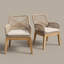 Chaises de cuisine et de salle à manger Jana rembourrées - Ensemble de 2 fauteuils de patio en bois massif-134317298