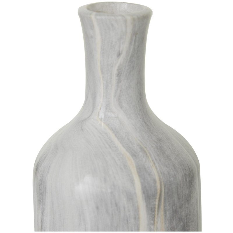 Ceramic Faux Marble Decorative Gray Vase Set