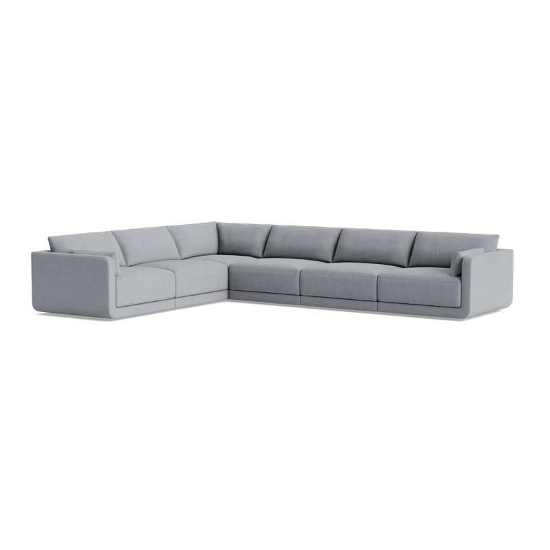 Eva Modular Corner Sectional, Performance Weave - Zinc