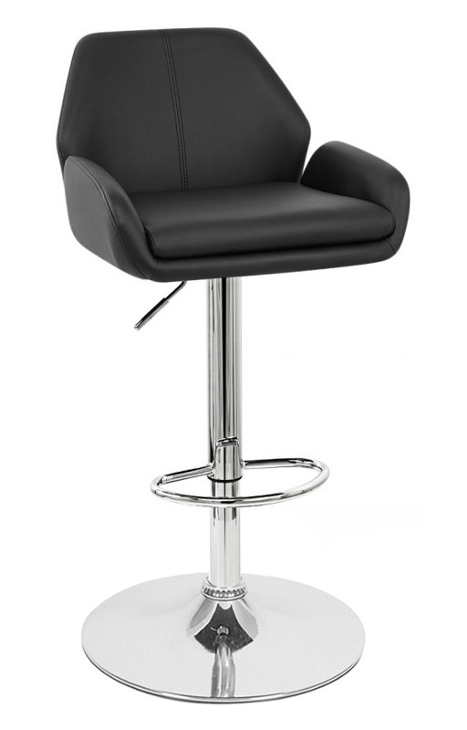 Tabouret tournant à hauteur réglable Carnalbanagh, Noir, 4