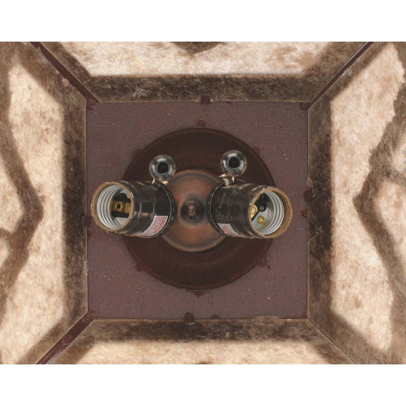 Rustic Mountain Gallop 15.5" Rust LED Pendant with Silver Mica Diffuser