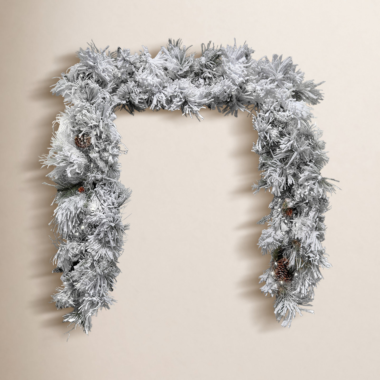 9'x18" LED Flocked Bear Mountain Garland