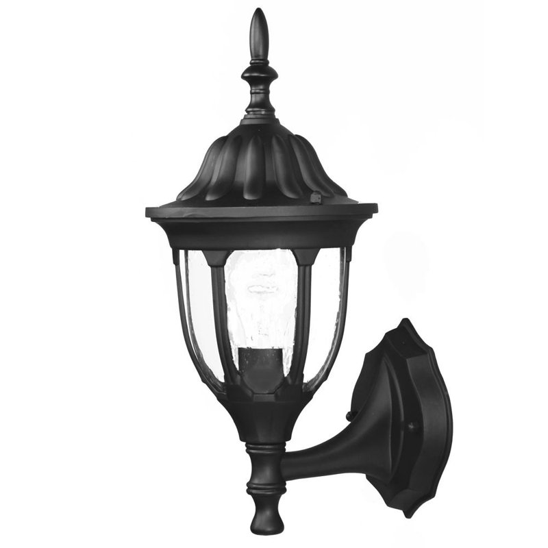 Clear Glass Swing Arm Wall Light, Matte Black