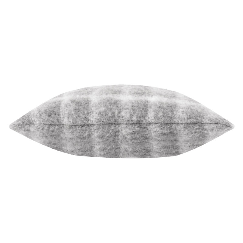 Yarrow Check Square Cushion Cover, Flint Grey